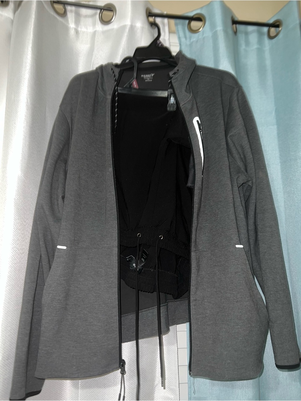 Old Navy Dark Gray Hooded Zip Utility Jacket
